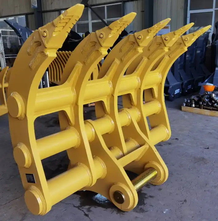 1000mm- 2400mm Ekskavatör Kök Rake Mini Ekskavatör için 1-80T Kök Rake