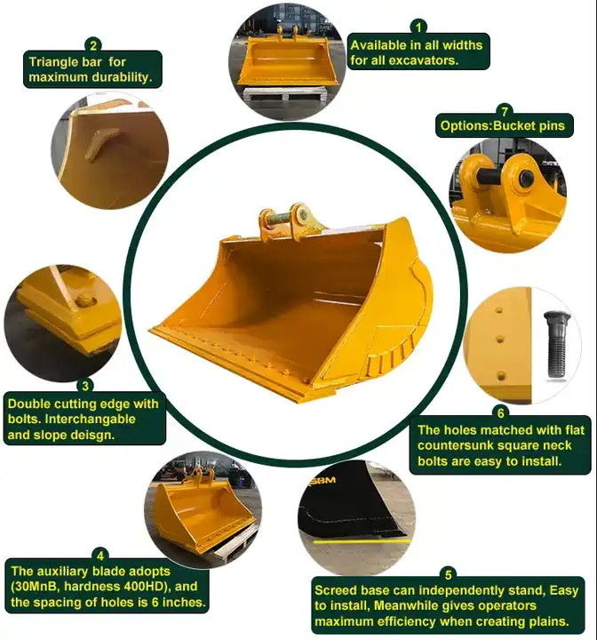 1-80 ton kazıcı çamur kovası kazıcı temizlik kovası backhoe için
